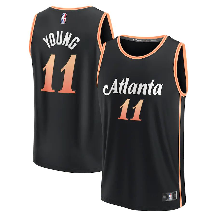 Men Atlanta Hawks #11 Trae Young Fanatics Branded Black City Edition 2022-23 Fastbreak NBA Jersey->atlanta hawks->NBA Jersey